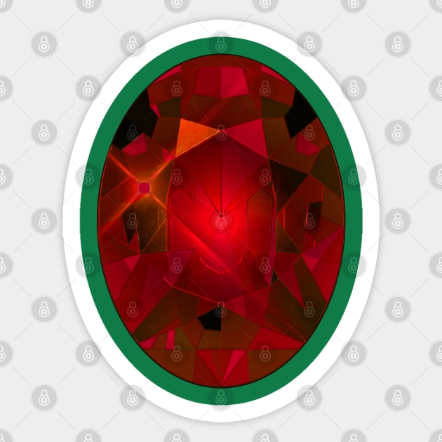 Red and Pink Oval Shape Gemstone Sticker by The Black Panther